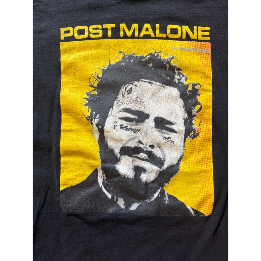 Post Malone 2019 Runaway Tour Graphic T-Shirt Black Yellow Mens Small S - Picture 3 of 6